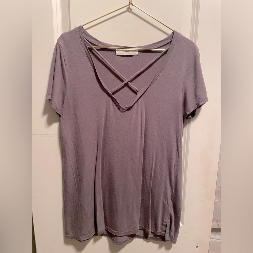 Super soft cross front T shirt